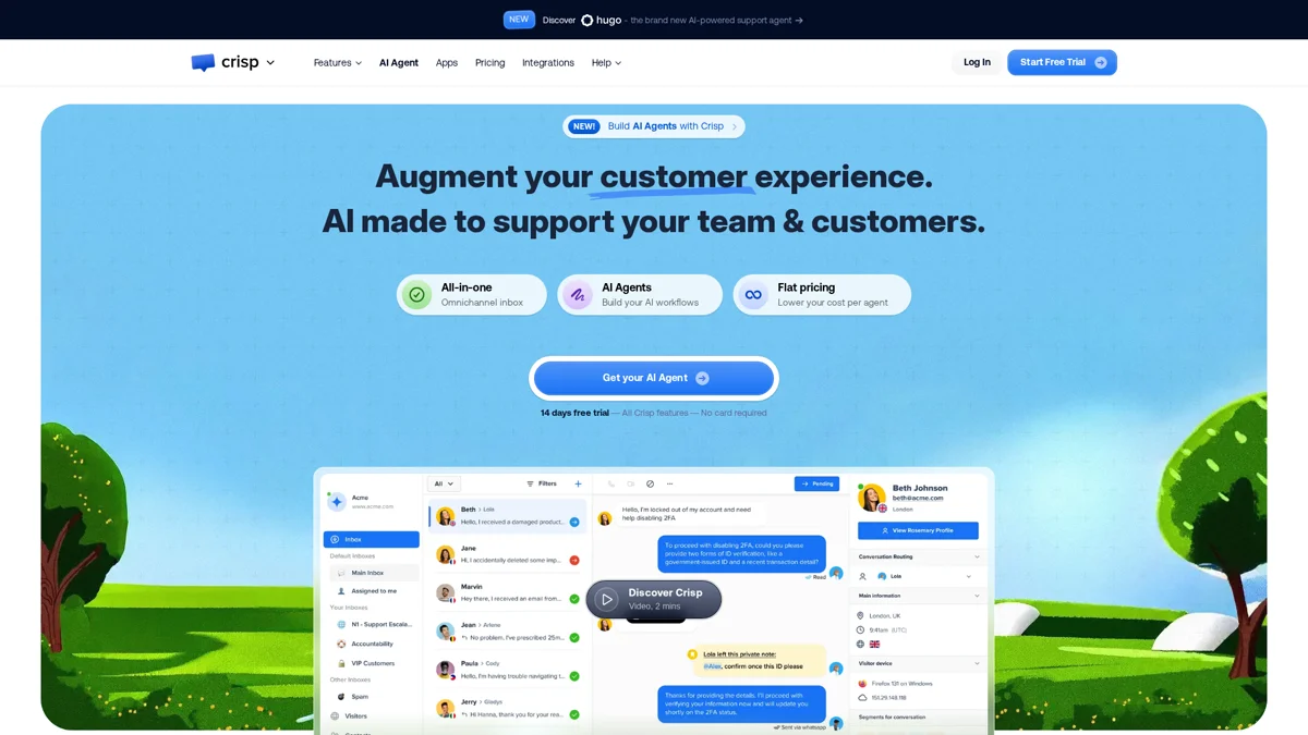Crisp landing page