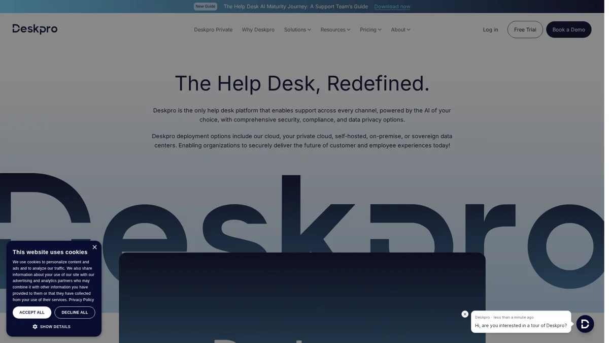 Deskpro landing page
