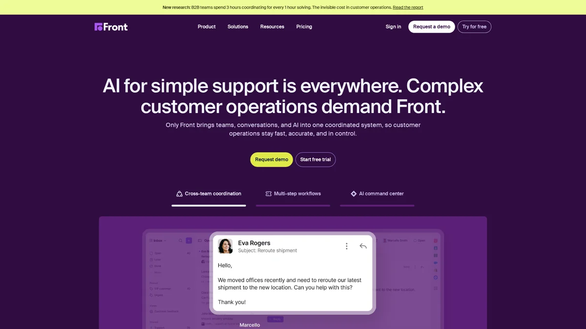 Front landing page