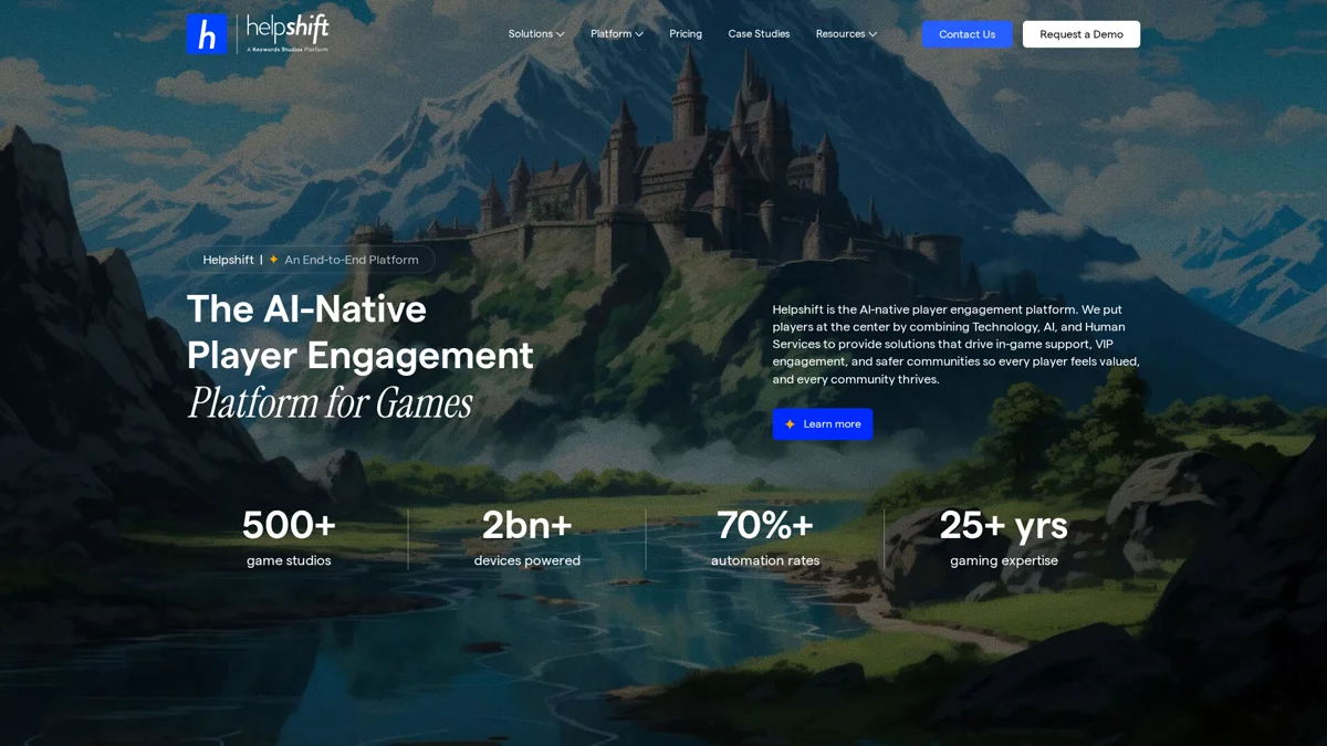 Helpshift landing page