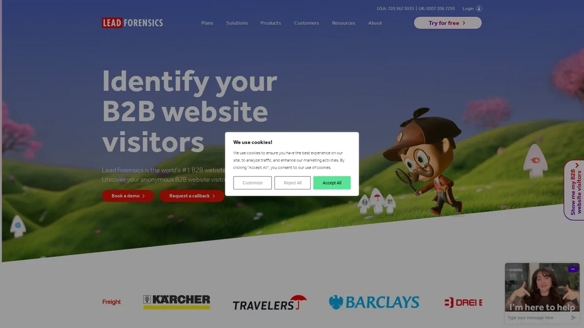 Lead Forensics landing page